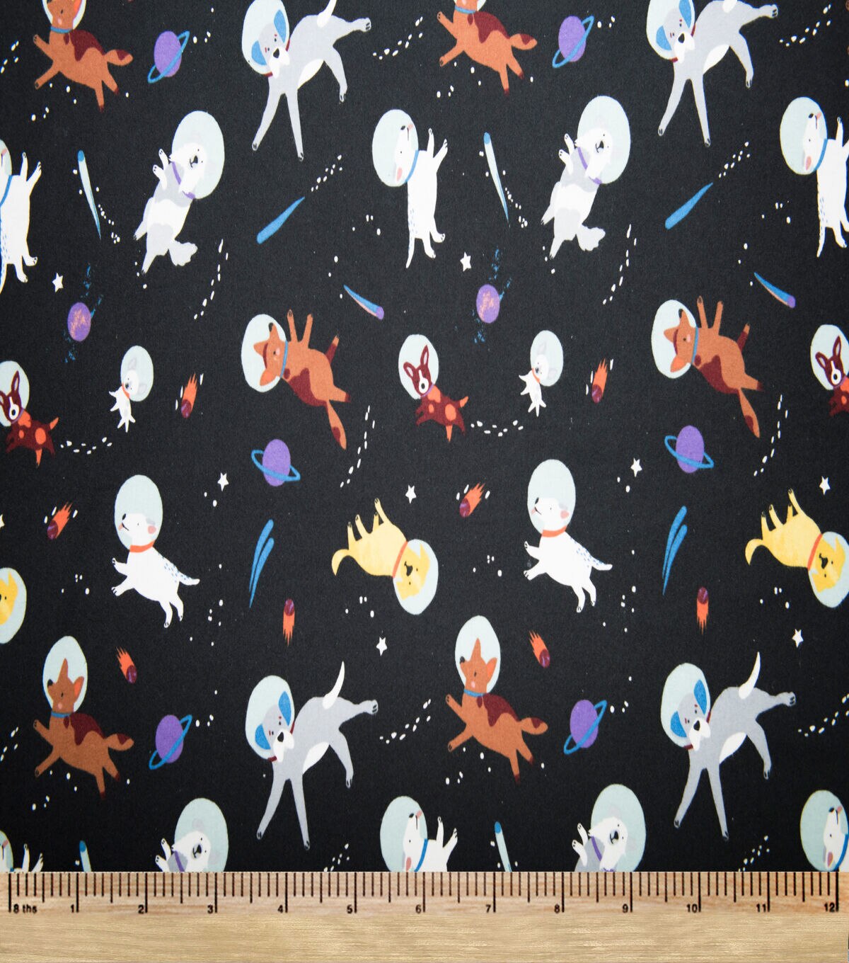 Super Snuggle Space Dogs Flannel Fabric