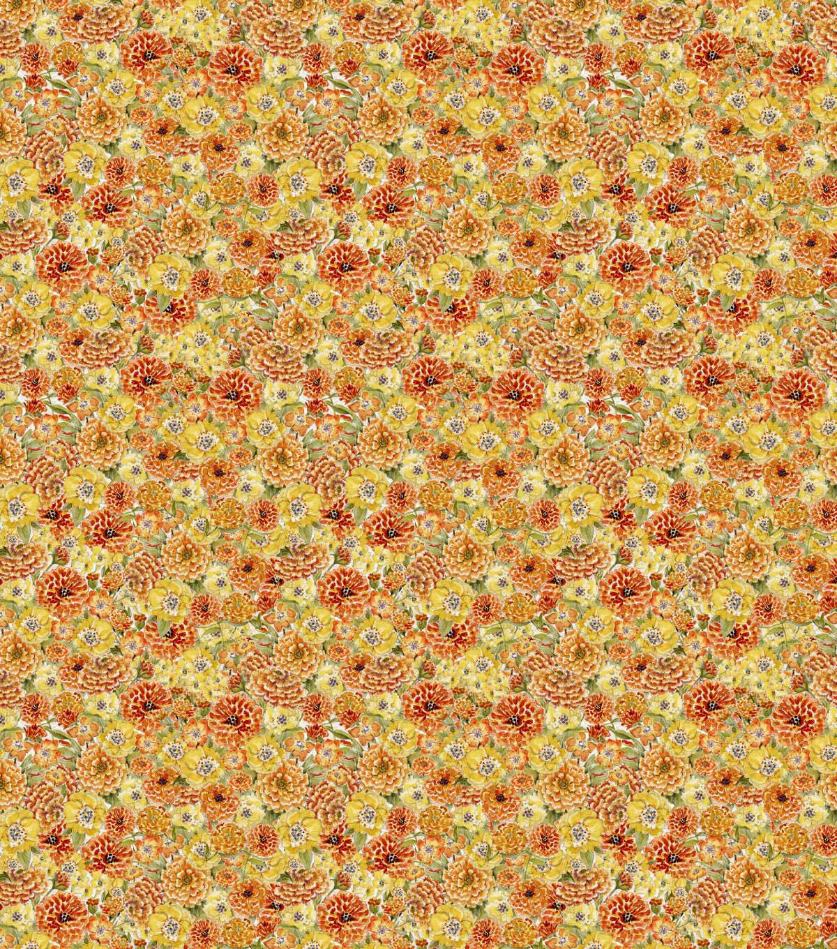 Susan Winget Yellow Bees & Floral Premium Cotton Fabric