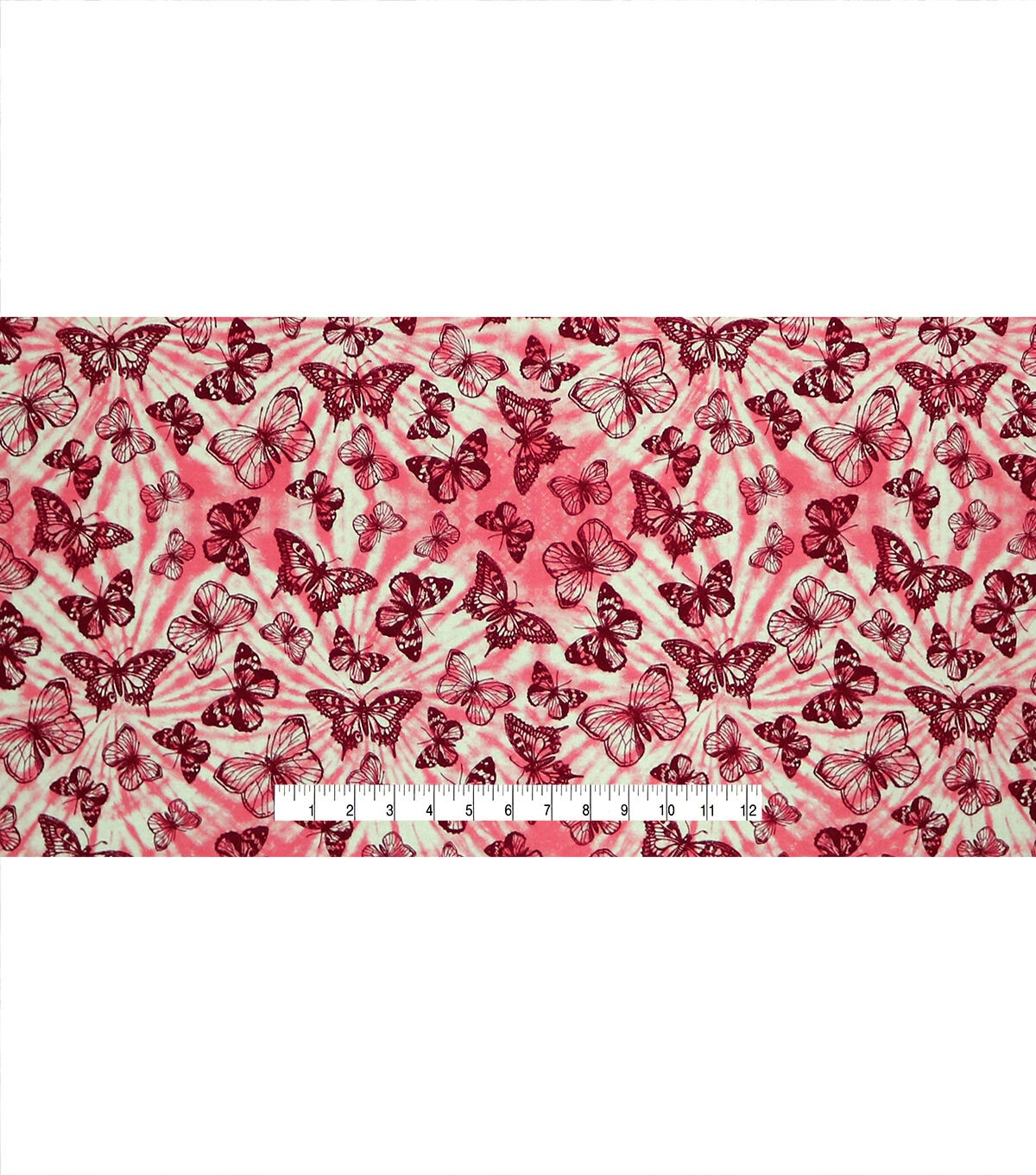 Butterflies on Tie Dye Super Snuggle Flannel Fabric