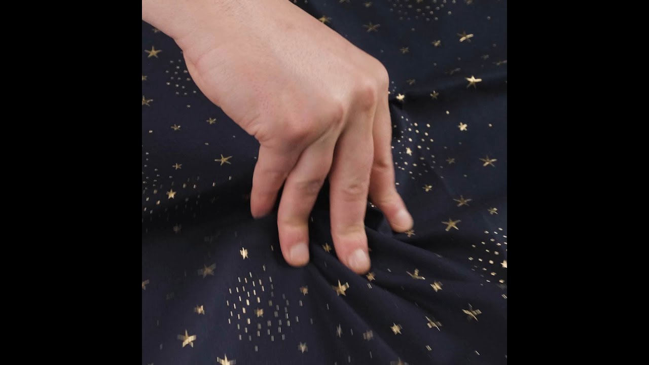 Gold Stars On Navy Dew Drop Patriotic Cotton Fabric