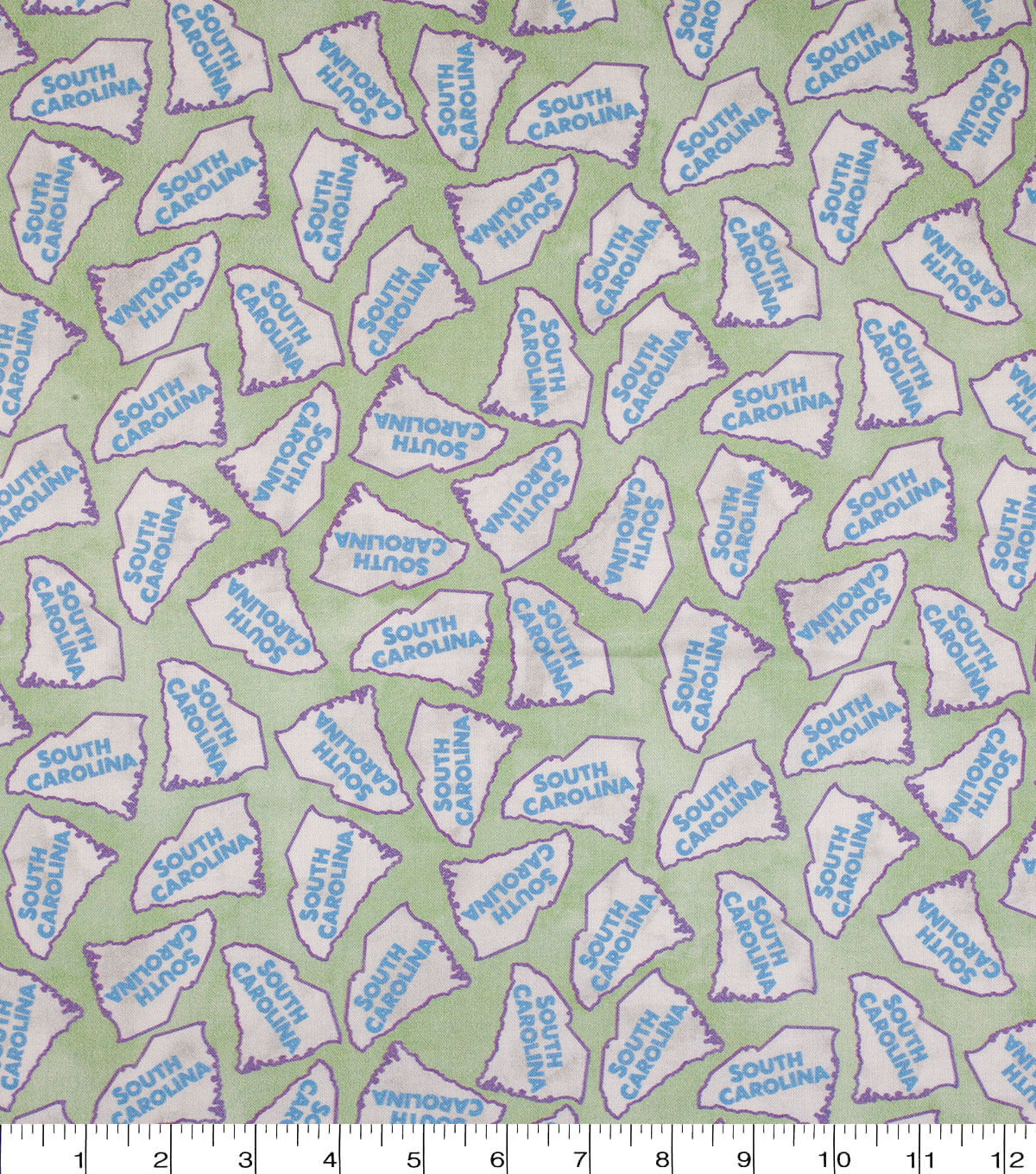 South Carolina Cotton Fabric Tossed State