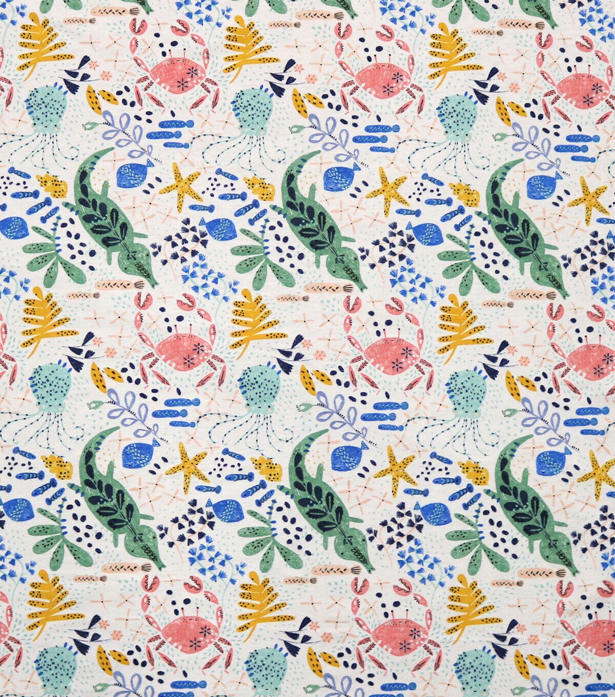 Intricate Sea Life Super Snuggle Flannel Fabric