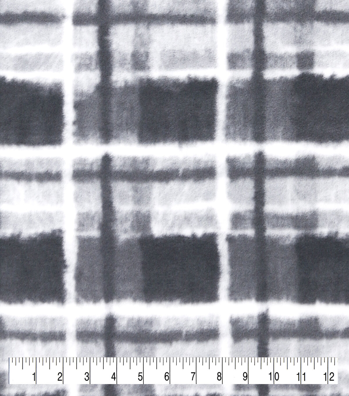 Black & White Spooky Plaid Anti Pill Fleece Fabric
