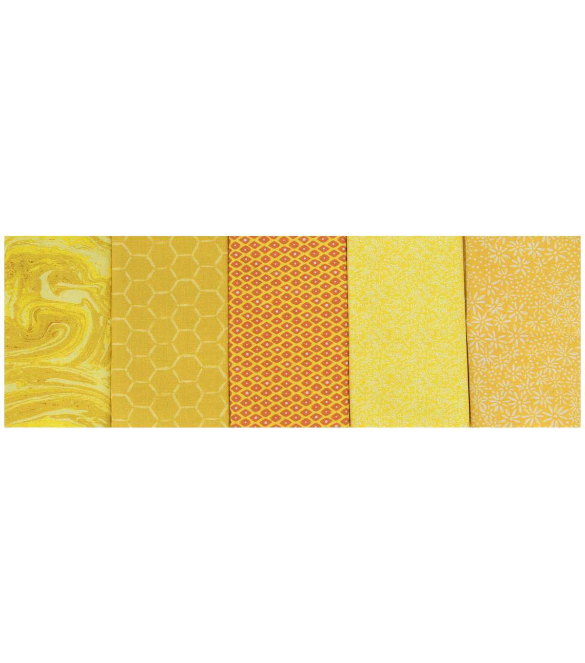 18 x 21 Yellow Blender 1 Cotton Fabric Quarters 5ct by Keepsake Calico