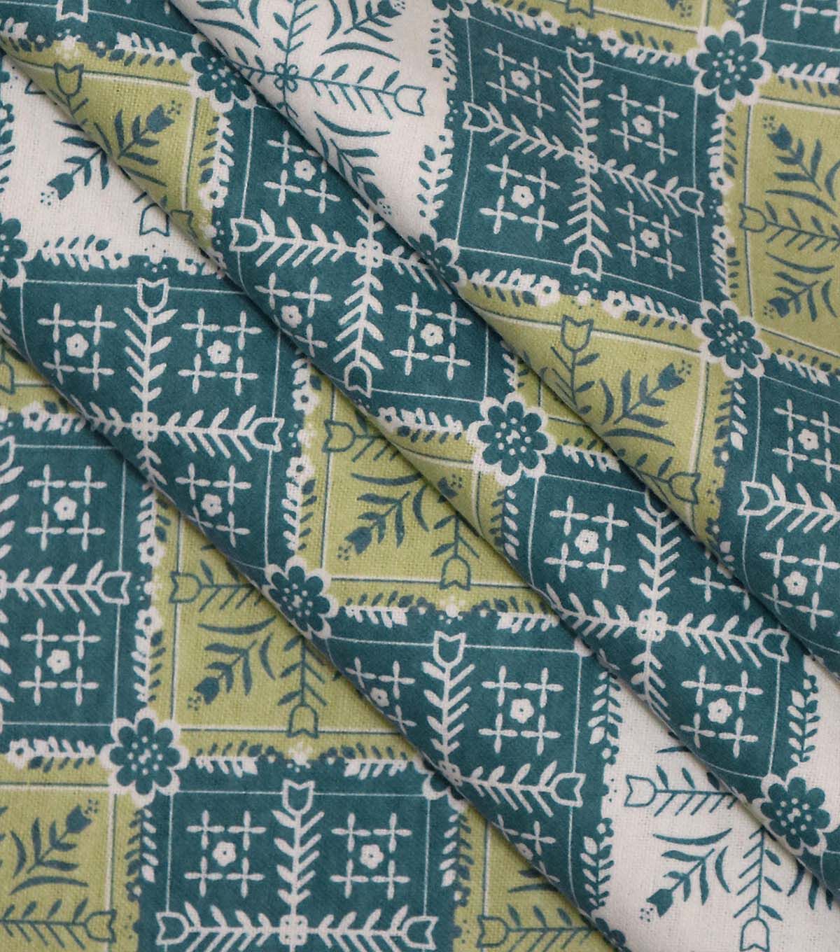 Blue & Green Checkered Super Snuggle Flannel Fabric