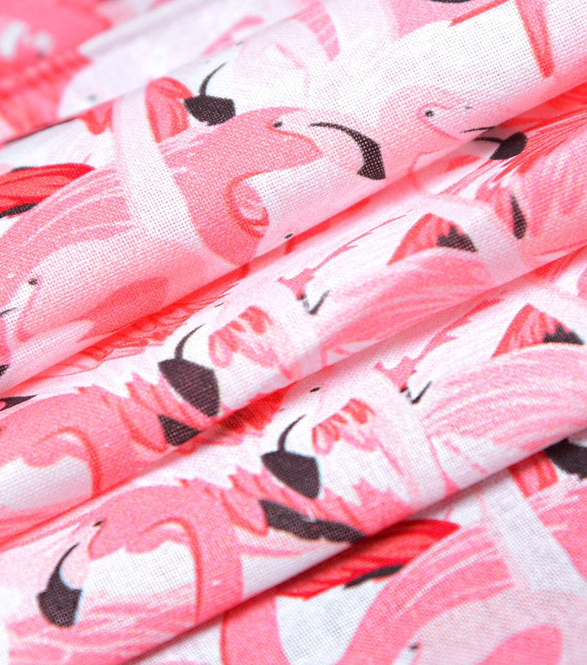Pink Packed Flamingos Novelty Cotton Fabric