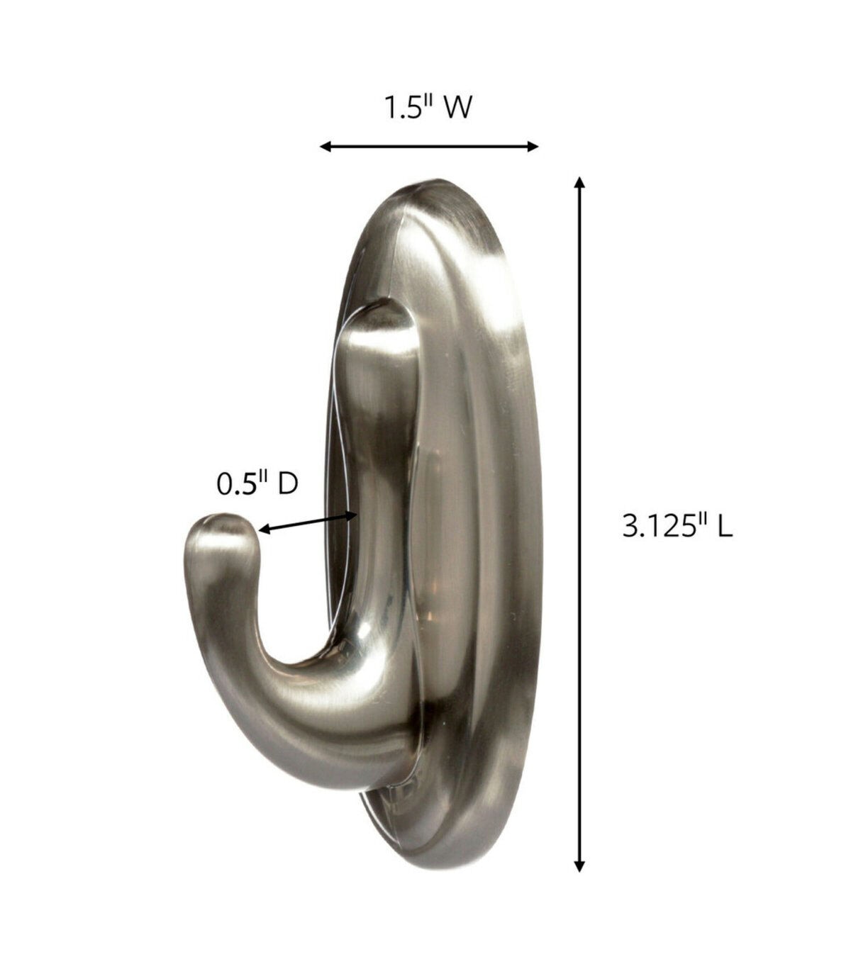 Command 3lbs Nickel Medium Traditional Hook & Strips 3ct