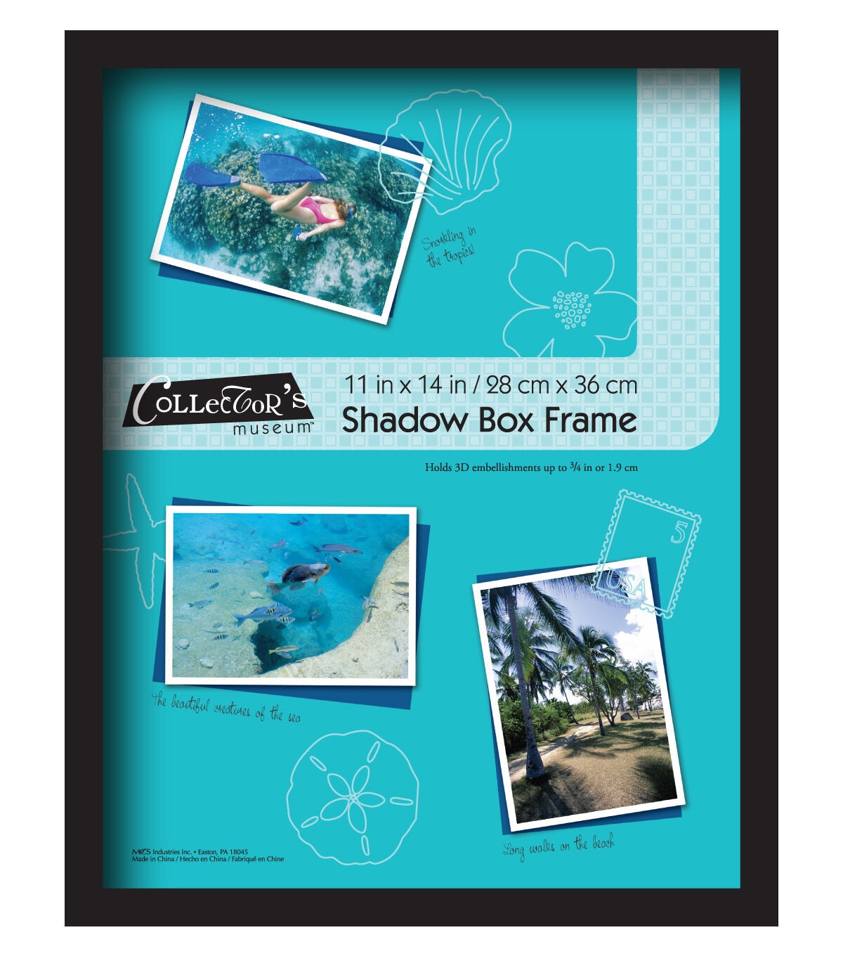 Collector's Museum 11x14 Omega Black Shadowbox Frame