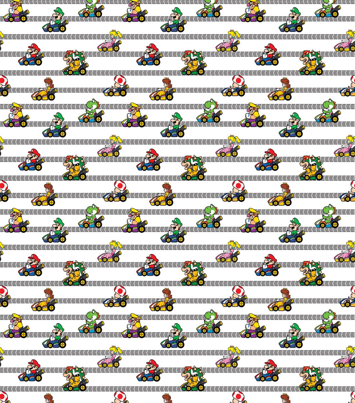 Mario Kart Race Pop Culture Cotton Fabric