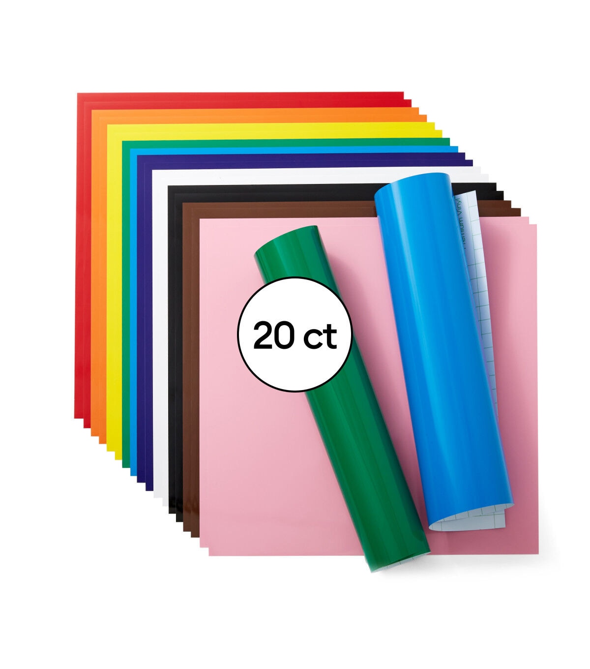 Cricut 12 x 12 Rainbow Permanent Vinyl Samplers 20ct