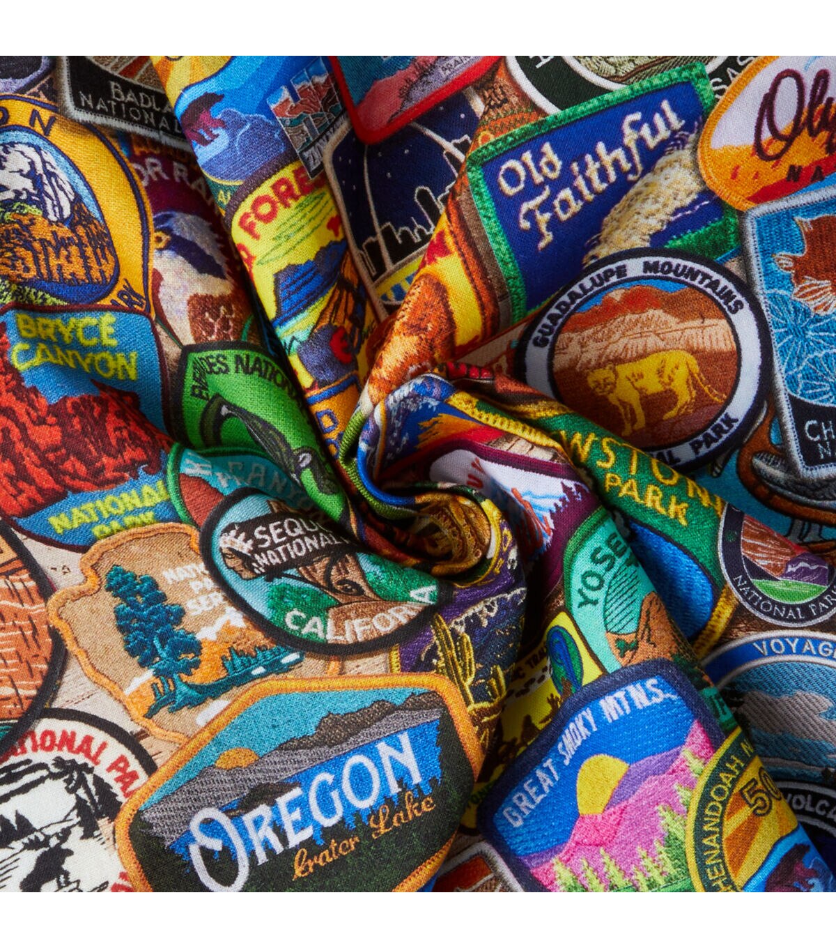 Robert Kaufman Multicolor National Parks Novelty Cotton Fabric