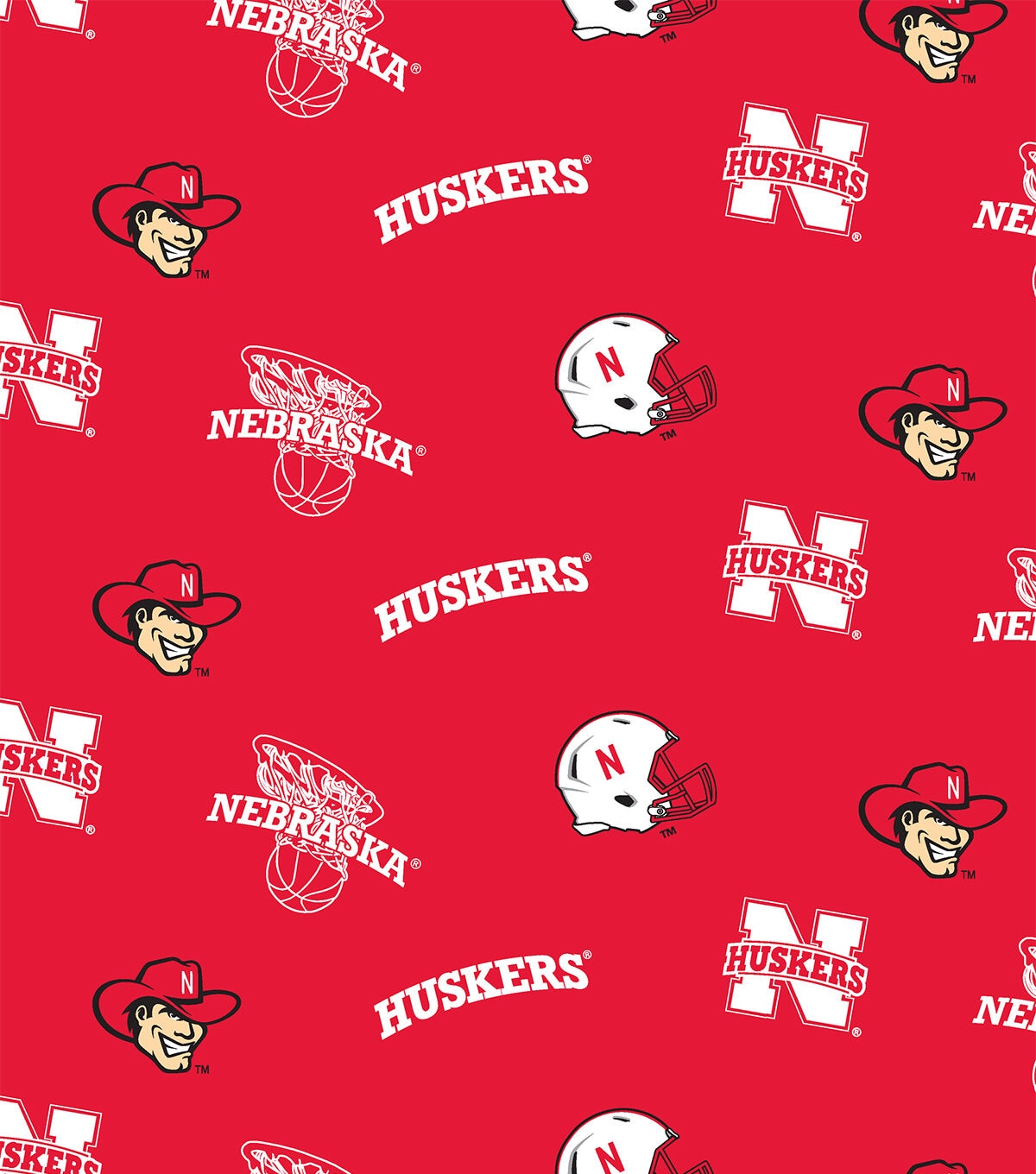 University of Nebraska Cornhuskers Fleece Fabric Allover