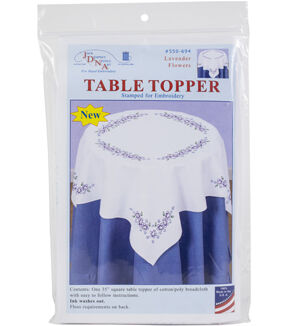Jack Dempsey 35 Lavender Stamped Perle Edge Table Topper