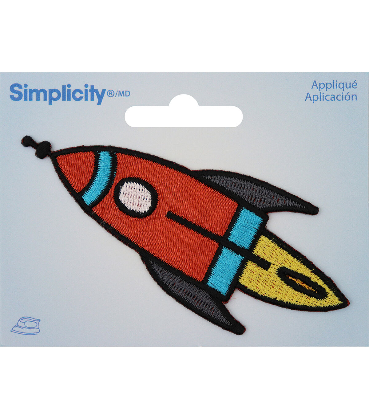 Simplicity 4 Multicolor Embroidered Spaceship Iron On Patch