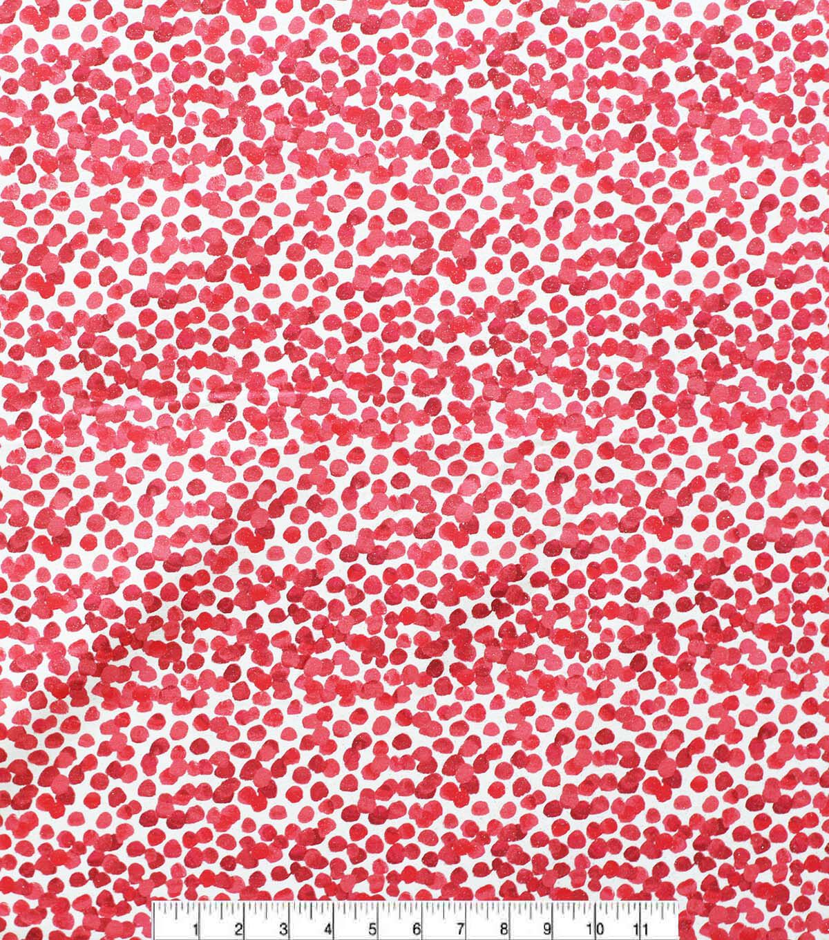 Red Dots Quilt Glitter Cotton Fabric by Keepsake Calico