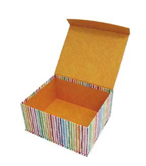 12 Multicolor Stripes Flip Top Box by Place & Time