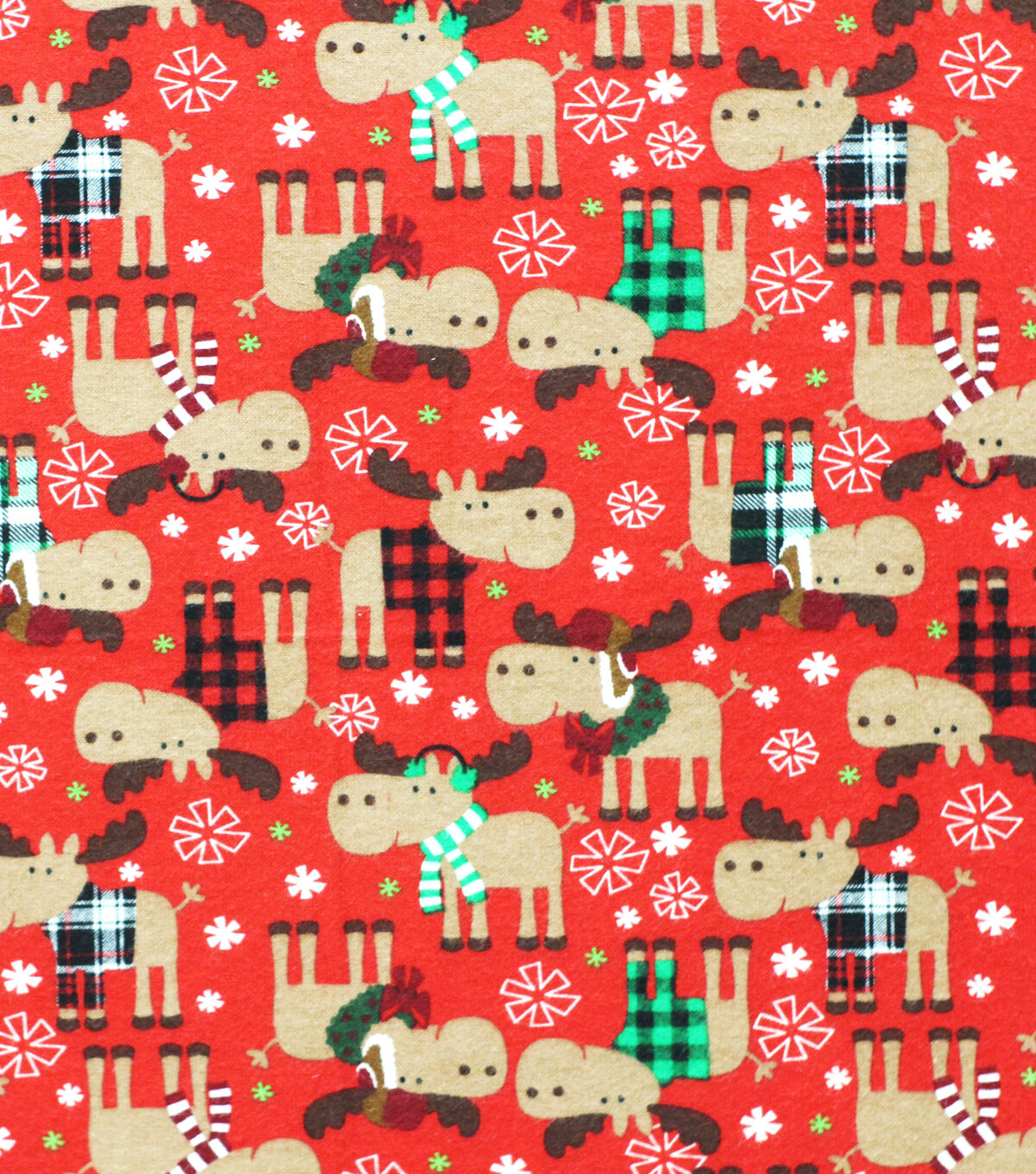 Christmas Moose in Sweaters Super Snuggle Flannel Fabric