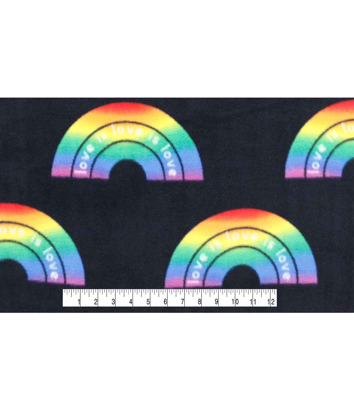 Pride Rainbow Words Anti Pill Fleece Fabric