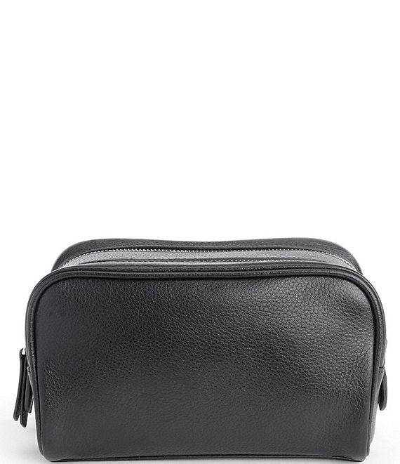 Leather Double Zip Toiletry Bag