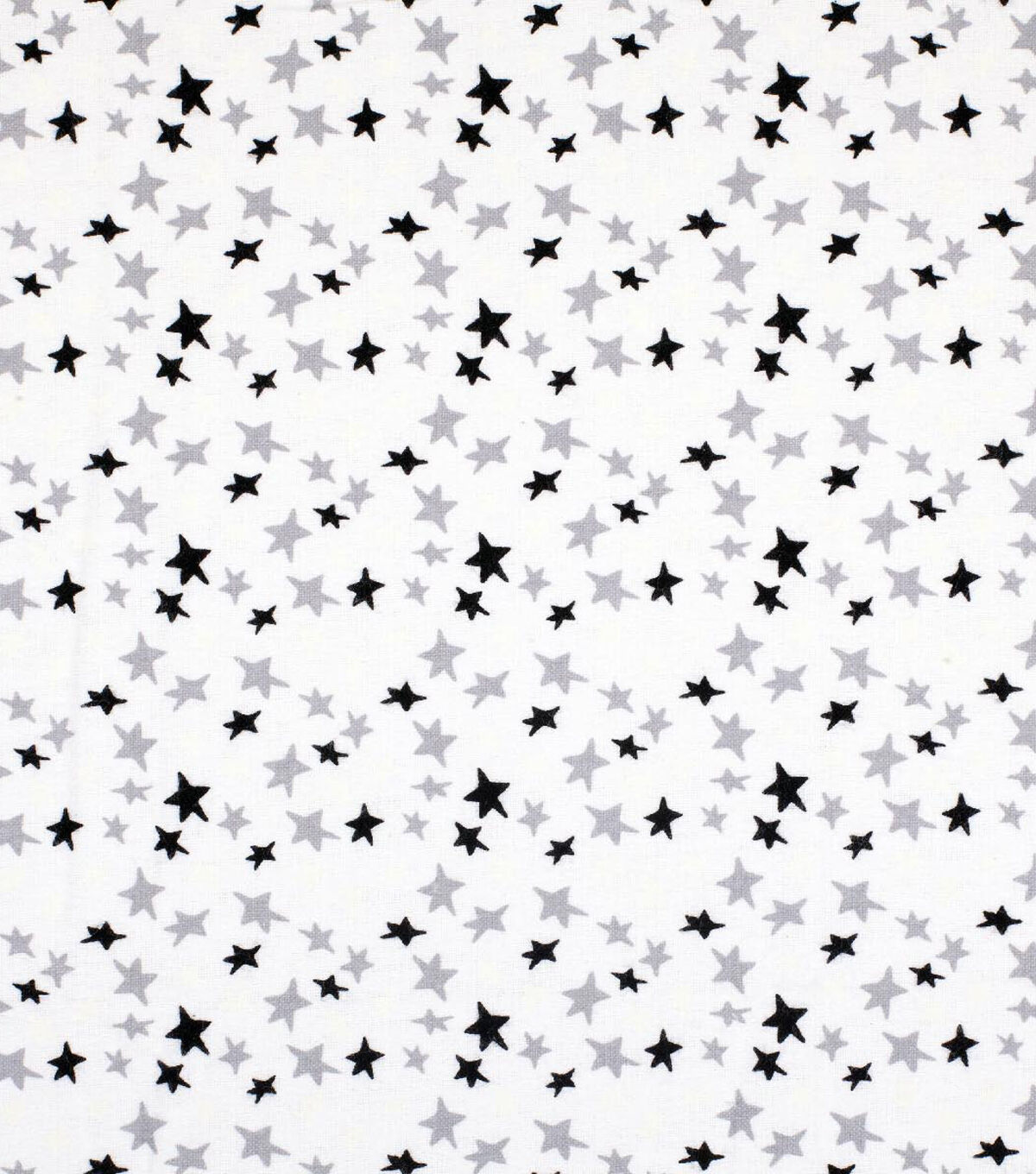 Glow in the Dark Flannel Fabric Stars on White
