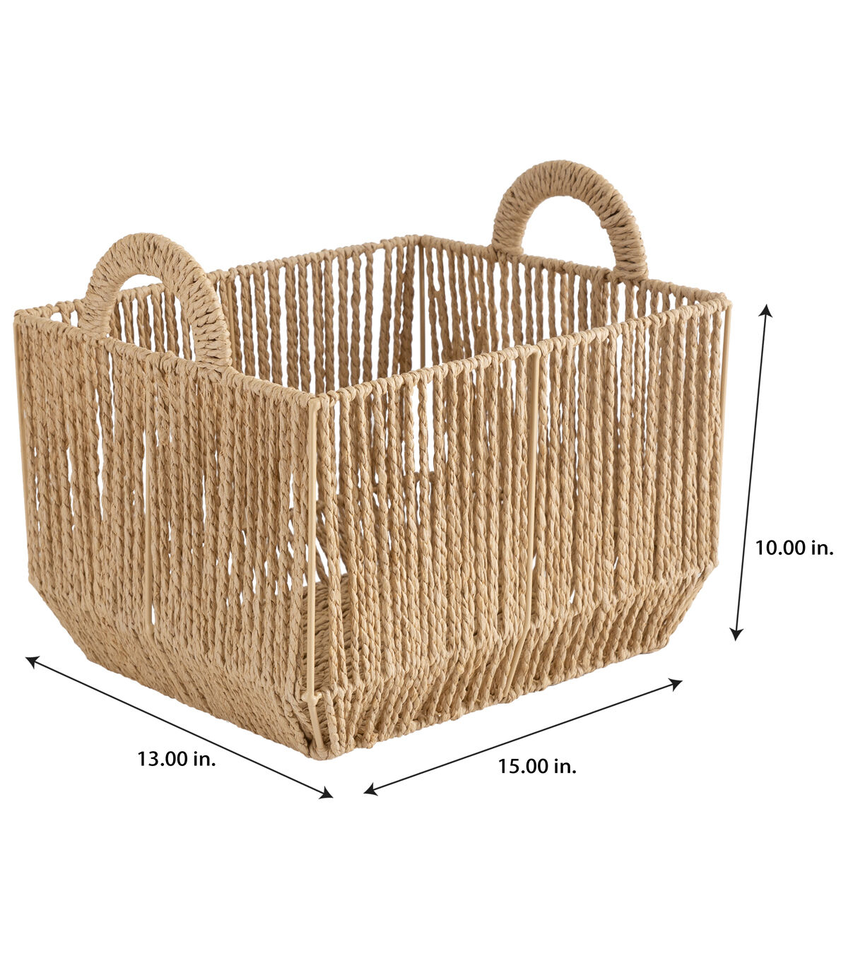 Simplify 15 x 10 Dutch Weave Storage Basket With Round Handles