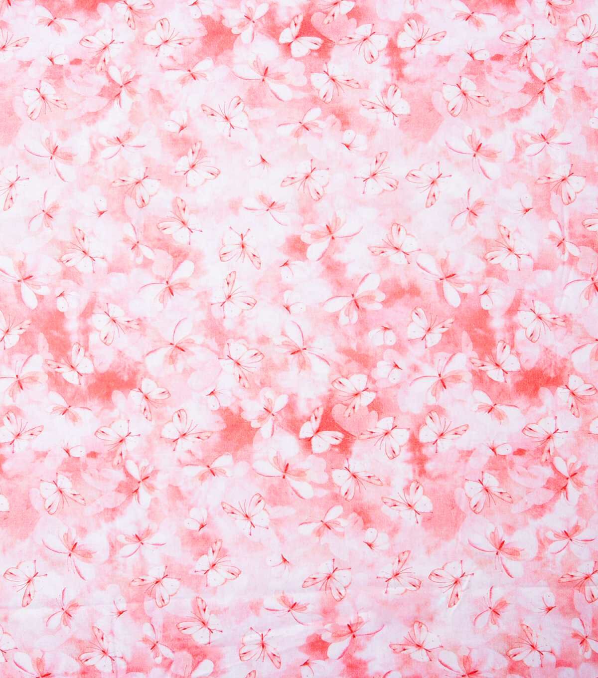 Pink Tonal Butterfly Quilt Cotton Fabric by Keepsake Calico