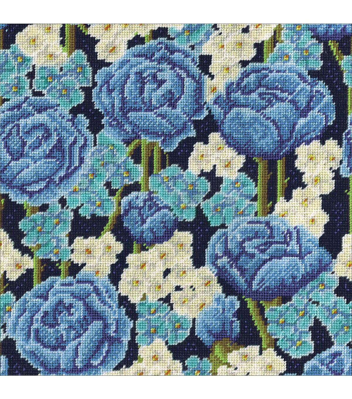 Design Works 12 x 12 Blue Roses Needlepoint Kit