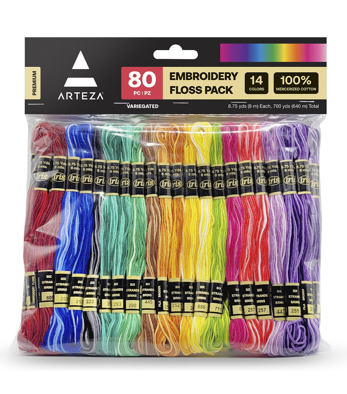 Arteza 80pc Multicolor Embroidery Floss