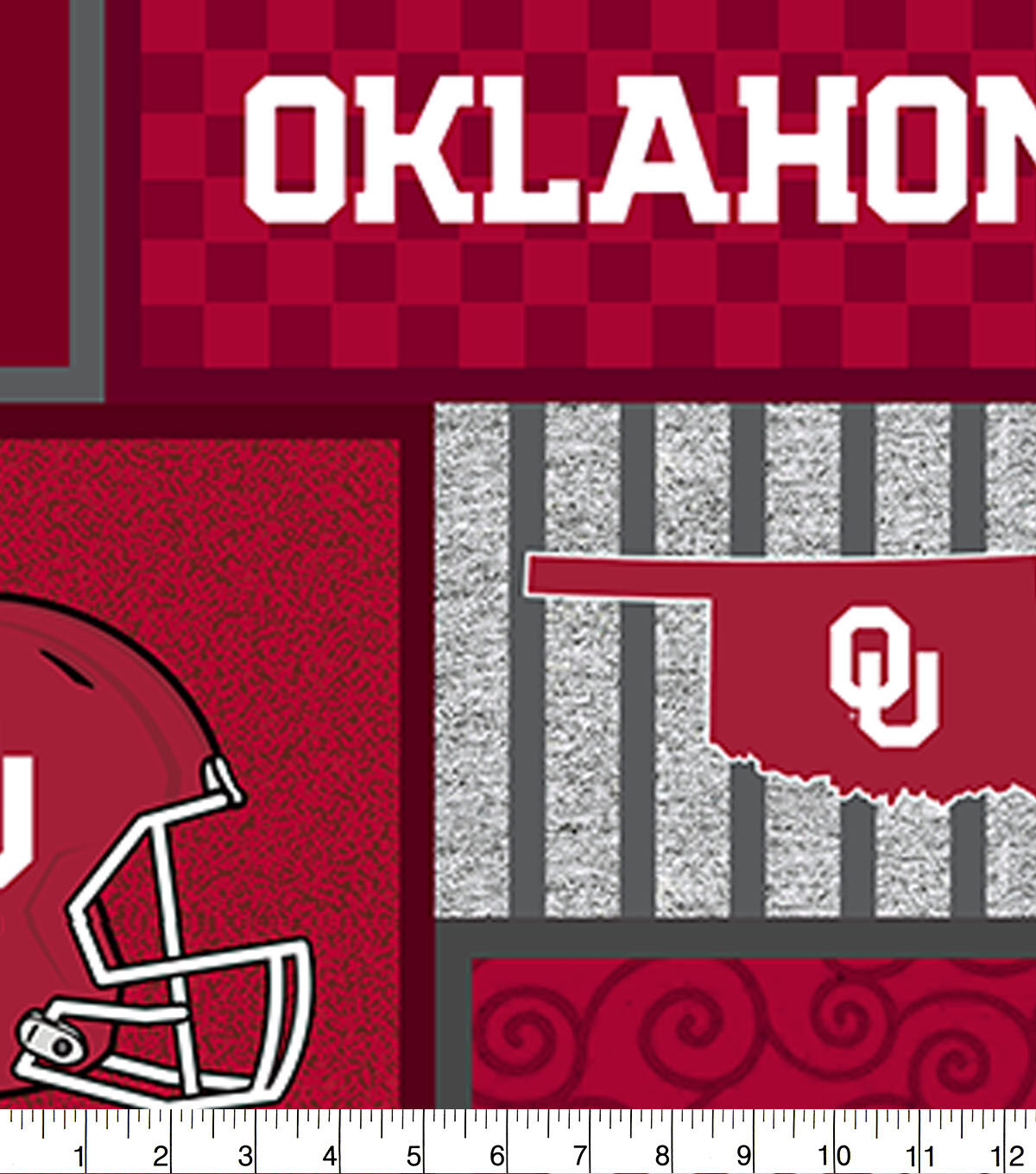 University of Oklahoma Sooners Fleece Fabric College Patch