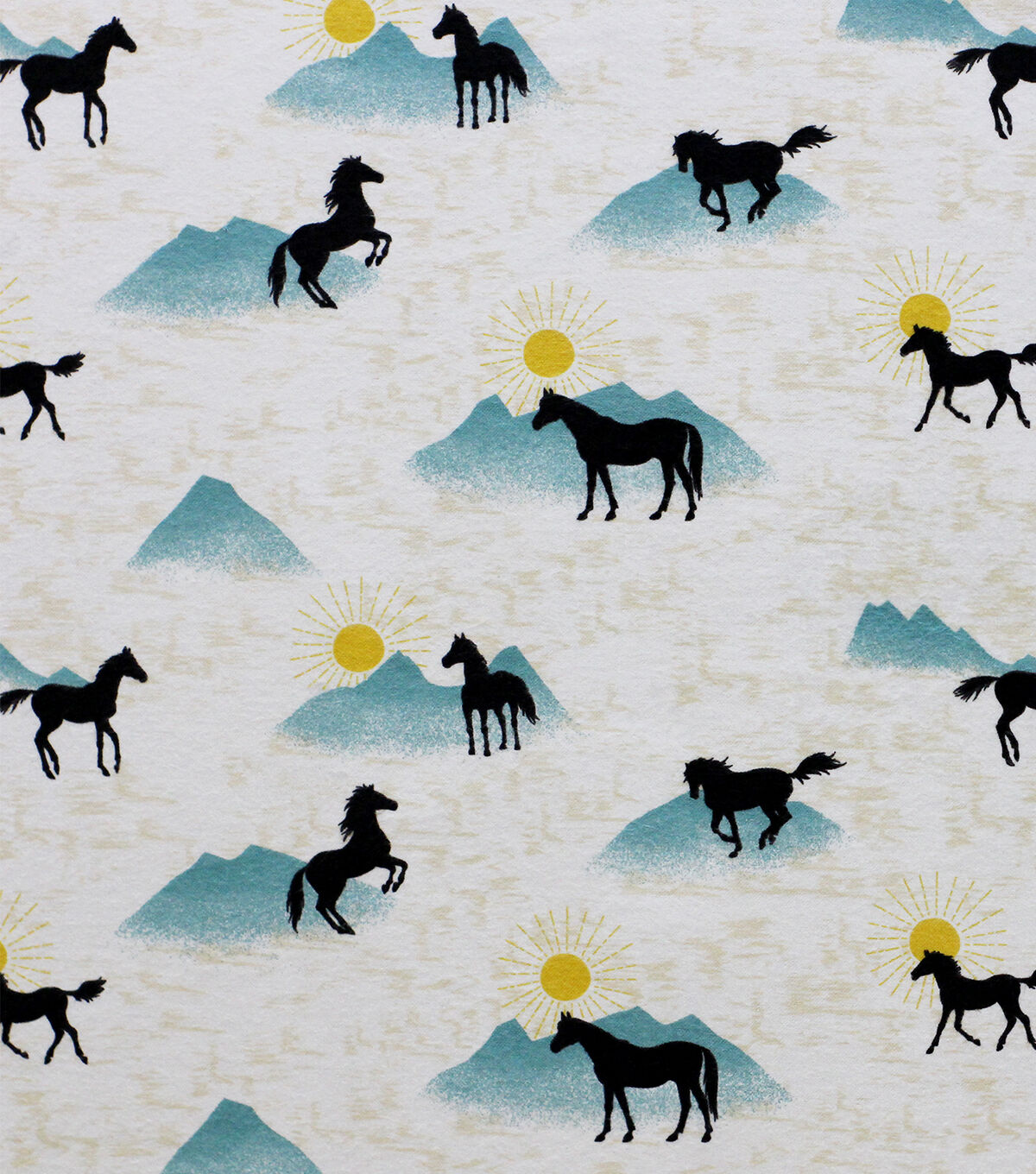 Horses & Mountains Super Snuggle Flannel Fabric