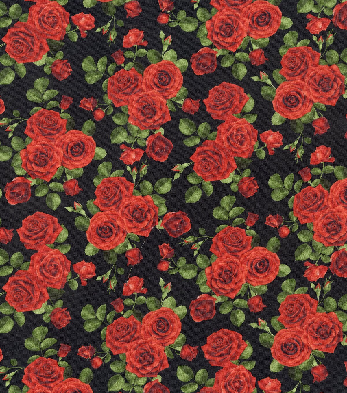 Hi Fashion Rose Bouquets on Black Premium Cotton Fabric