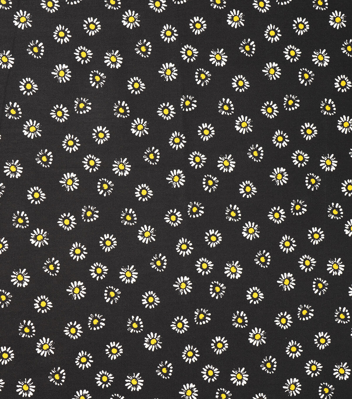 Daisies on Black Cotton Fabric by Keepsake Calico