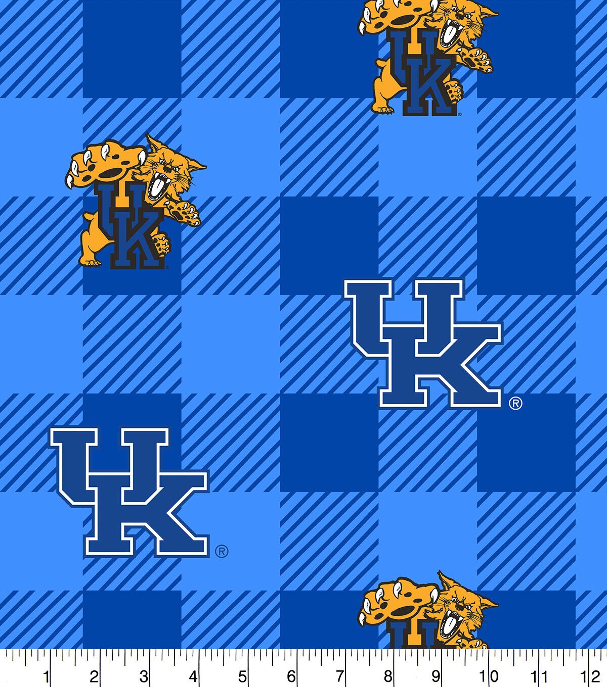 Kentucky Wildcats Fleece Fabric Buffalo Check