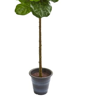 Nearly Natural 5ft. Fiddle Leaf Artificial Tree with Decorative Planter