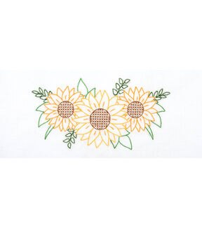 Jack Dempsey 2pk Sunflowers Stamped Lace Edge Pillowcases