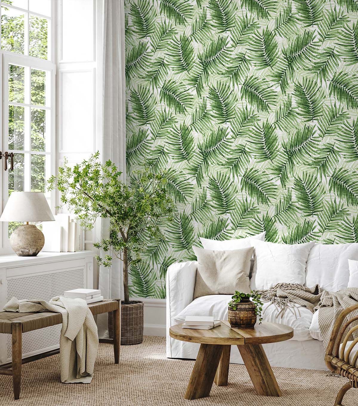 Tommy Bahama 20.5' x 18' Aloe Escape Route Peel & Stick Wallpaper