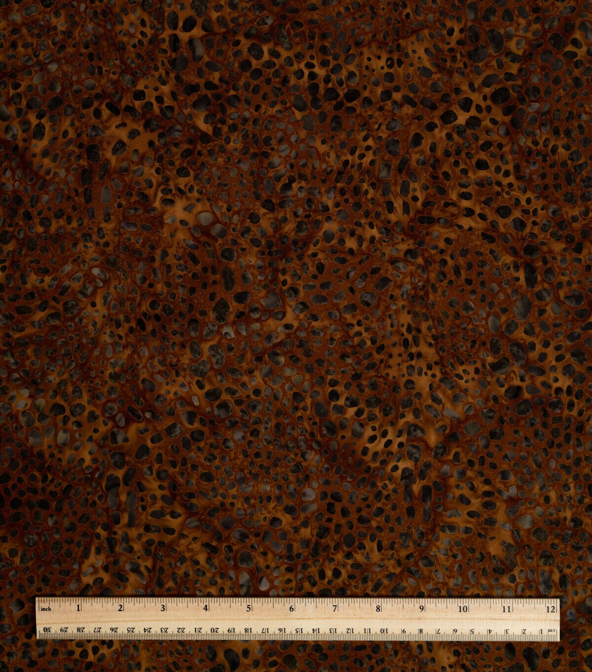 Dark Brown Dots Batik Cotton Fabric