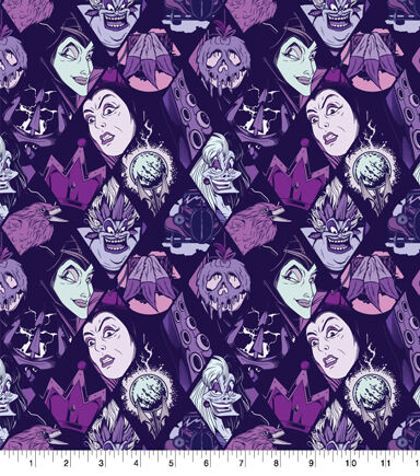 Disney Villains Diamonds Cotton Fabric