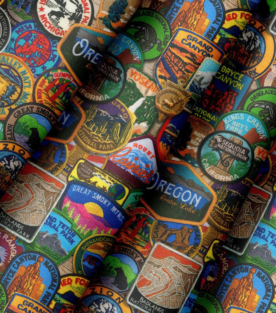 Robert Kaufman Multicolor National Parks Novelty Cotton Fabric