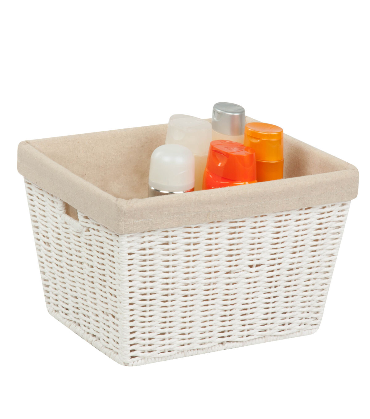 Honey Can Do 10 x 12 White Paper Rope Basket With Natural Liner