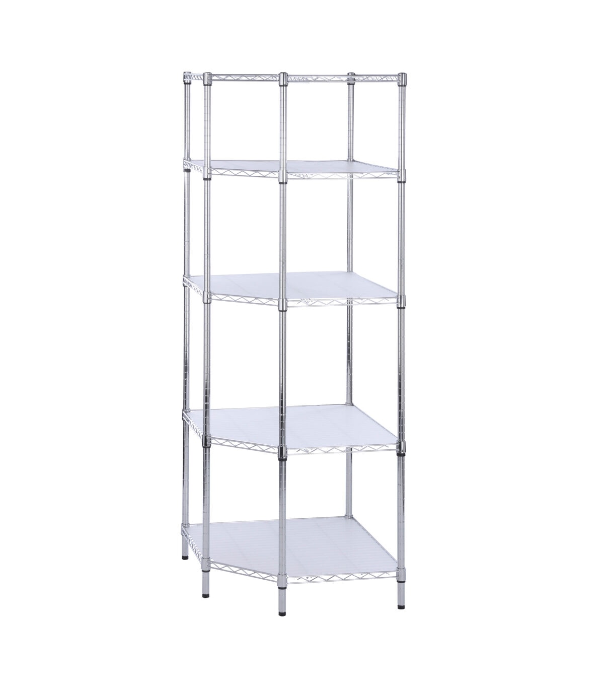Honey Can Do 27 x 72 Chrome 5 Tier Corner Shelf 350lbs