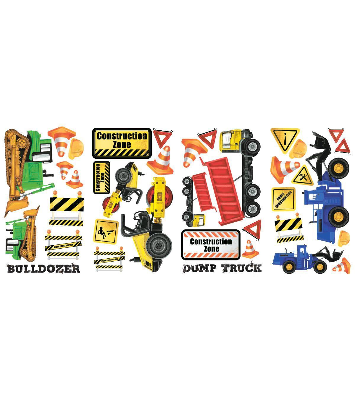 RoomMates Wall Decals Construction Trucks