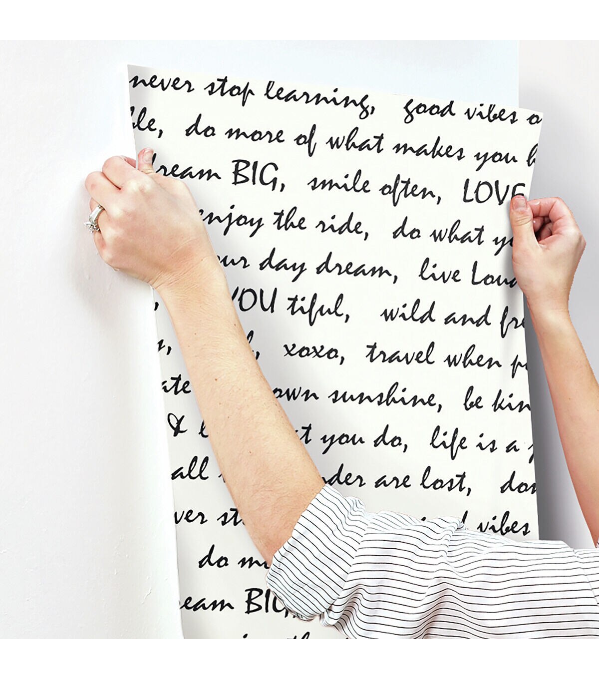 RoomMates Wallpaper Black Dream Big Script