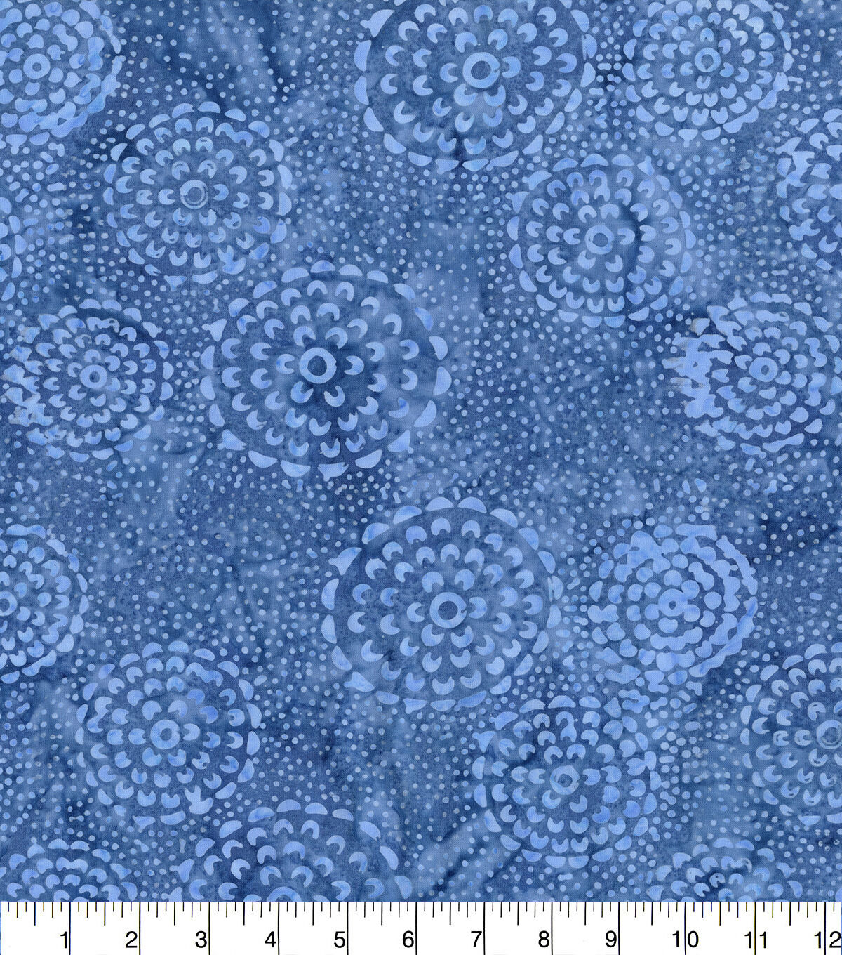 Hi Fashion Circular Medallions Blue Batik Cotton Fabric