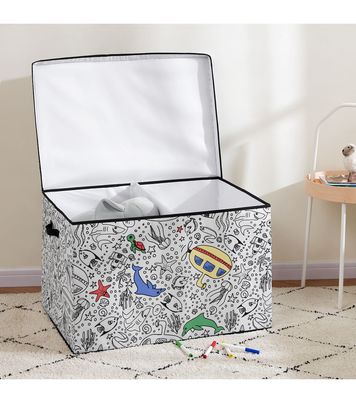 24 x 18 Under the Sea Children’s Color In Storage Cube With Lid
