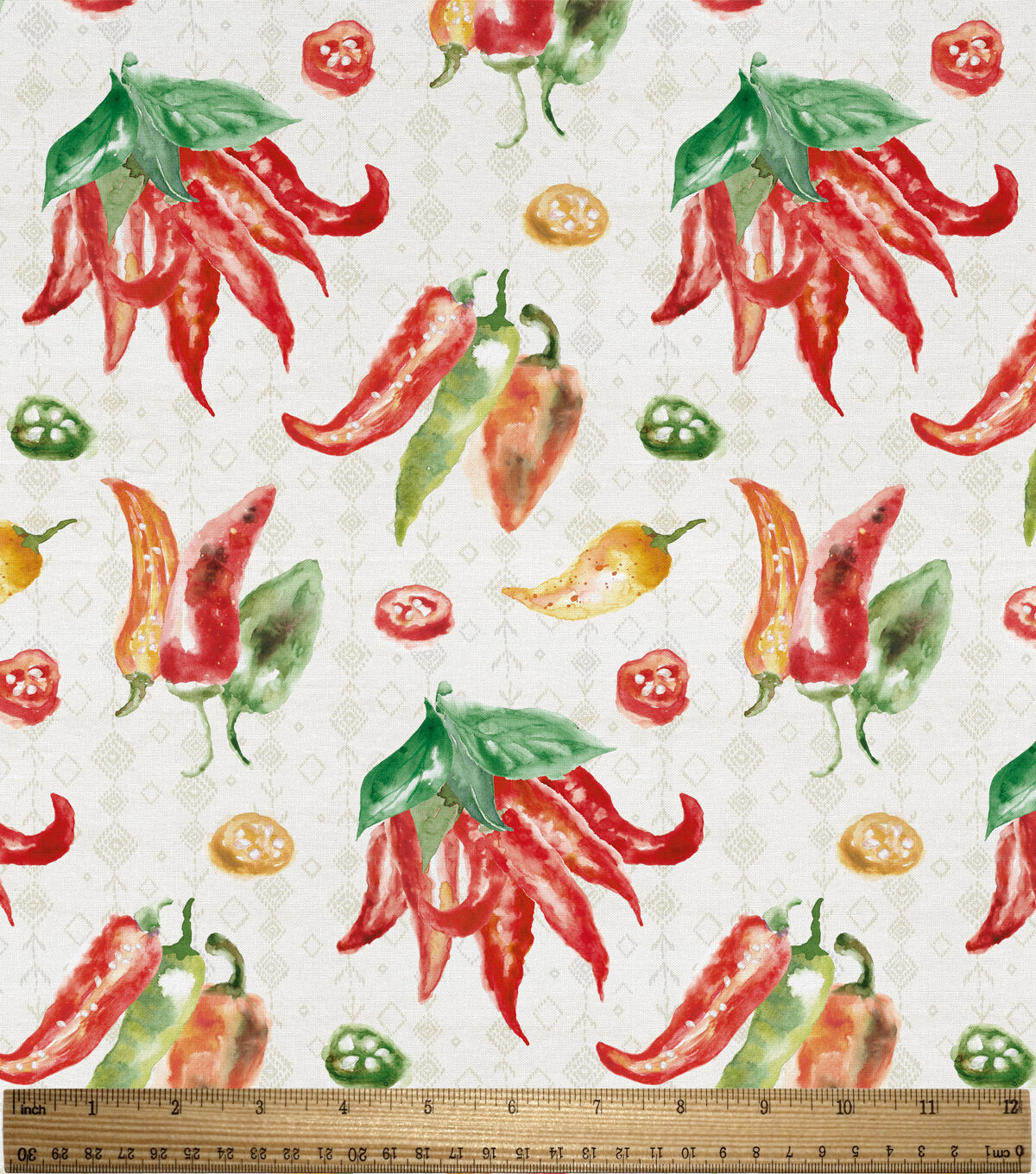 Sweet & Spicy on White Novelty Cotton Fabric
