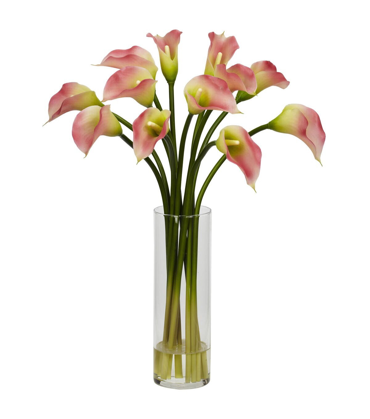 Nearly Natural 20 Pink Calla Lily Silk Flower Arrangement