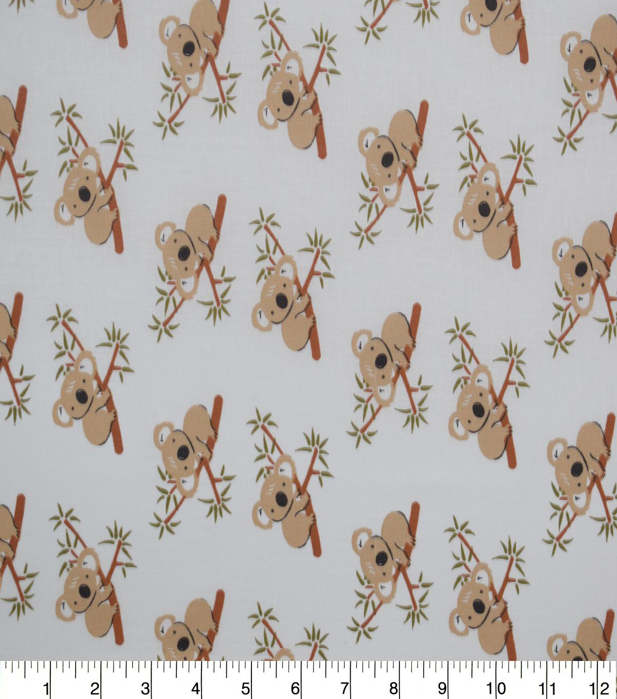 Koala on White Quilt Cotton Fabric by Quilter's Showcase