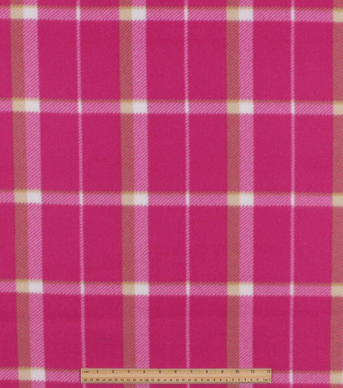Hot Pink Plaid Blizzard Prints Fleece Fabric