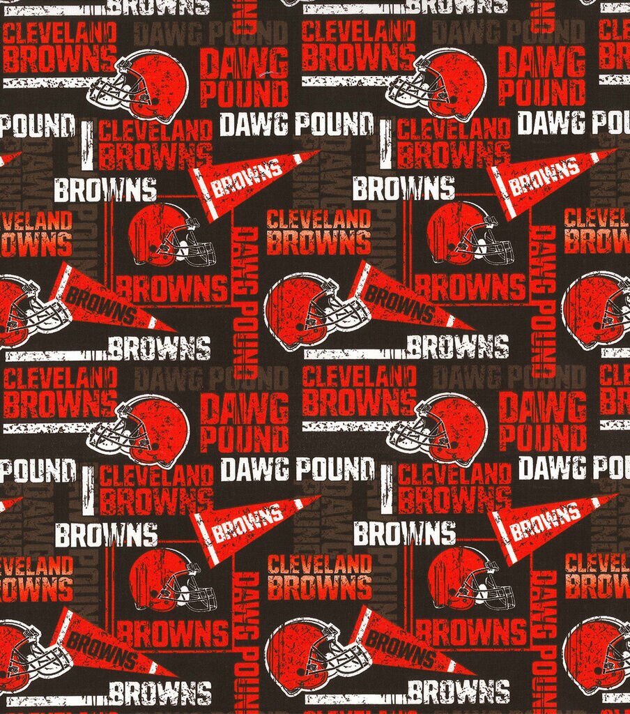 Fabric Traditions Cleveland Browns Cotton Fabric Retro
